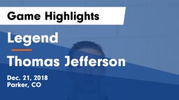 Legend  vs Thomas Jefferson Game Highlights - Dec. 21, 2018