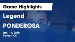 Legend  vs PONDEROSA  Game Highlights - Jan. 17, 2020