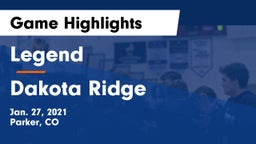 Legend  vs Dakota Ridge  Game Highlights - Jan. 27, 2021