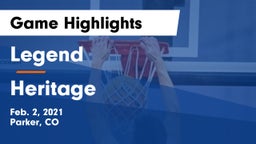 Legend  vs Heritage  Game Highlights - Feb. 2, 2021