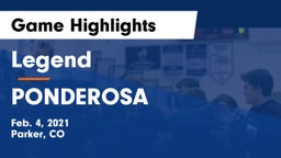 Legend  vs PONDEROSA  Game Highlights - Feb. 4, 2021