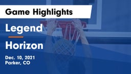 Legend  vs Horizon  Game Highlights - Dec. 10, 2021