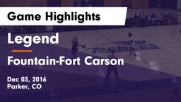 Legend  vs Fountain-Fort Carson  Game Highlights - Dec 03, 2016