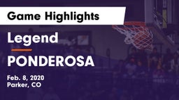 Legend  vs PONDEROSA  Game Highlights - Feb. 8, 2020