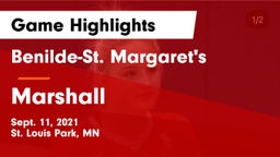 Benilde-St. Margaret's  vs Marshall  Game Highlights - Sept. 11, 2021