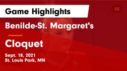 Benilde-St. Margaret's  vs Cloquet  Game Highlights - Sept. 18, 2021