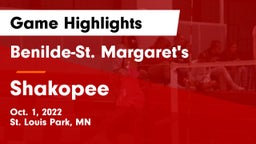 Benilde-St. Margaret's  vs Shakopee  Game Highlights - Oct. 1, 2022