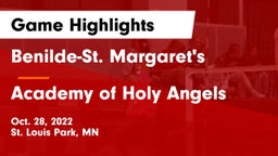 Benilde-St. Margaret's  vs Academy of Holy Angels  Game Highlights - Oct. 28, 2022