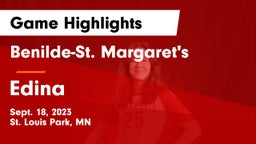 Benilde-St. Margaret's  vs Edina  Game Highlights - Sept. 18, 2023