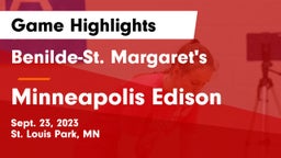 Benilde-St. Margaret's  vs Minneapolis Edison Game Highlights - Sept. 23, 2023