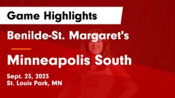 Benilde-St. Margaret's  vs Minneapolis South  Game Highlights - Sept. 23, 2023