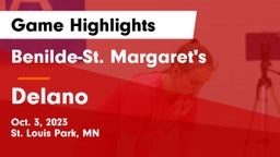 Benilde-St. Margaret's  vs Delano  Game Highlights - Oct. 3, 2023