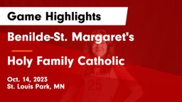 Benilde-St. Margaret's  vs Holy Family Catholic  Game Highlights - Oct. 14, 2023