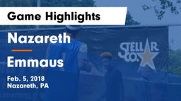 Nazareth  vs Emmaus  Game Highlights - Feb. 5, 2018