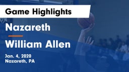 Nazareth  vs William Allen Game Highlights - Jan. 4, 2020