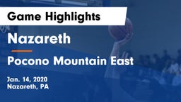 Nazareth  vs Pocono Mountain East  Game Highlights - Jan. 14, 2020