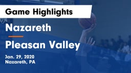 Nazareth  vs Pleasan Valley Game Highlights - Jan. 29, 2020
