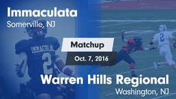 Matchup: Immaculata High vs. Warren Hills Regional  2016