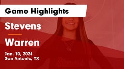 Stevens  vs Warren  Game Highlights - Jan. 10, 2024