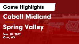 Cabell Midland  vs Spring Valley  Game Highlights - Jan. 28, 2022