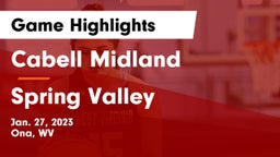 Cabell Midland  vs Spring Valley  Game Highlights - Jan. 27, 2023