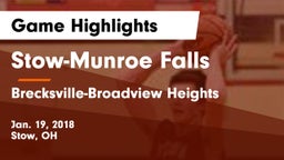 Stow-Munroe Falls  vs Brecksville-Broadview Heights  Game Highlights - Jan. 19, 2018