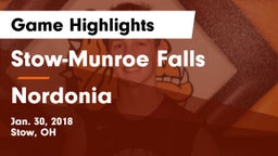 Stow-Munroe Falls  vs Nordonia  Game Highlights - Jan. 30, 2018