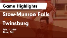 Stow-Munroe Falls  vs Twinsburg  Game Highlights - Feb. 1, 2018