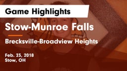 Stow-Munroe Falls  vs Brecksville-Broadview Heights  Game Highlights - Feb. 23, 2018