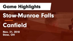 Stow-Munroe Falls  vs Canfield  Game Highlights - Nov. 21, 2018