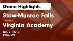 Stow-Munroe Falls  vs Virginia Academy Game Highlights - Jan. 21, 2019