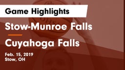 Stow-Munroe Falls  vs Cuyahoga Falls Game Highlights - Feb. 15, 2019
