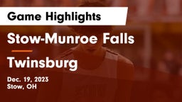 Stow-Munroe Falls  vs Twinsburg  Game Highlights - Dec. 19, 2023