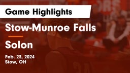 Stow-Munroe Falls  vs Solon  Game Highlights - Feb. 23, 2024