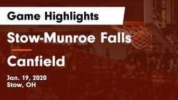Stow-Munroe Falls  vs Canfield  Game Highlights - Jan. 19, 2020