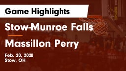 Stow-Munroe Falls  vs Massillon Perry  Game Highlights - Feb. 20, 2020