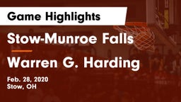 Stow-Munroe Falls  vs Warren G. Harding  Game Highlights - Feb. 28, 2020