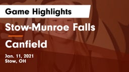 Stow-Munroe Falls  vs Canfield  Game Highlights - Jan. 11, 2021
