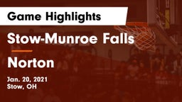 Stow-Munroe Falls  vs Norton  Game Highlights - Jan. 20, 2021