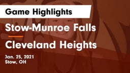 Stow-Munroe Falls  vs Cleveland Heights  Game Highlights - Jan. 25, 2021