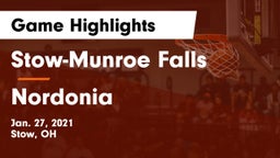 Stow-Munroe Falls  vs Nordonia  Game Highlights - Jan. 27, 2021