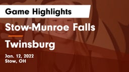 Stow-Munroe Falls  vs Twinsburg  Game Highlights - Jan. 12, 2022
