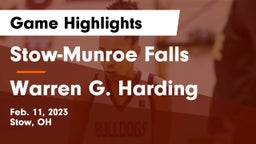 Stow-Munroe Falls  vs Warren G. Harding  Game Highlights - Feb. 11, 2023