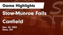 Stow-Munroe Falls  vs Canfield  Game Highlights - Dec. 23, 2023