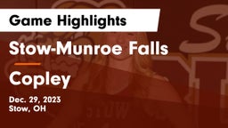 Stow-Munroe Falls  vs Copley  Game Highlights - Dec. 29, 2023