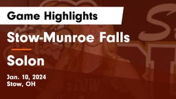 Stow-Munroe Falls  vs Solon  Game Highlights - Jan. 10, 2024