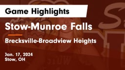 Stow-Munroe Falls  vs Brecksville-Broadview Heights  Game Highlights - Jan. 17, 2024