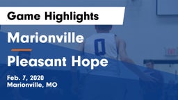 Marionville  vs Pleasant Hope  Game Highlights - Feb. 7, 2020