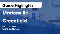 Marionville  vs Greenfield  Game Highlights - Feb. 20, 2020