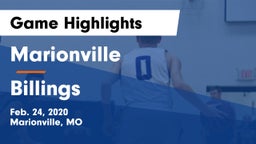 Marionville  vs Billings  Game Highlights - Feb. 24, 2020